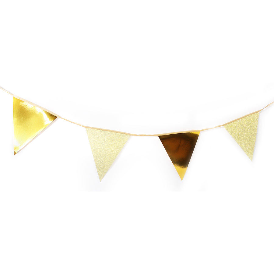 Deluxe Metallic and Glitter Bunting (Gold)