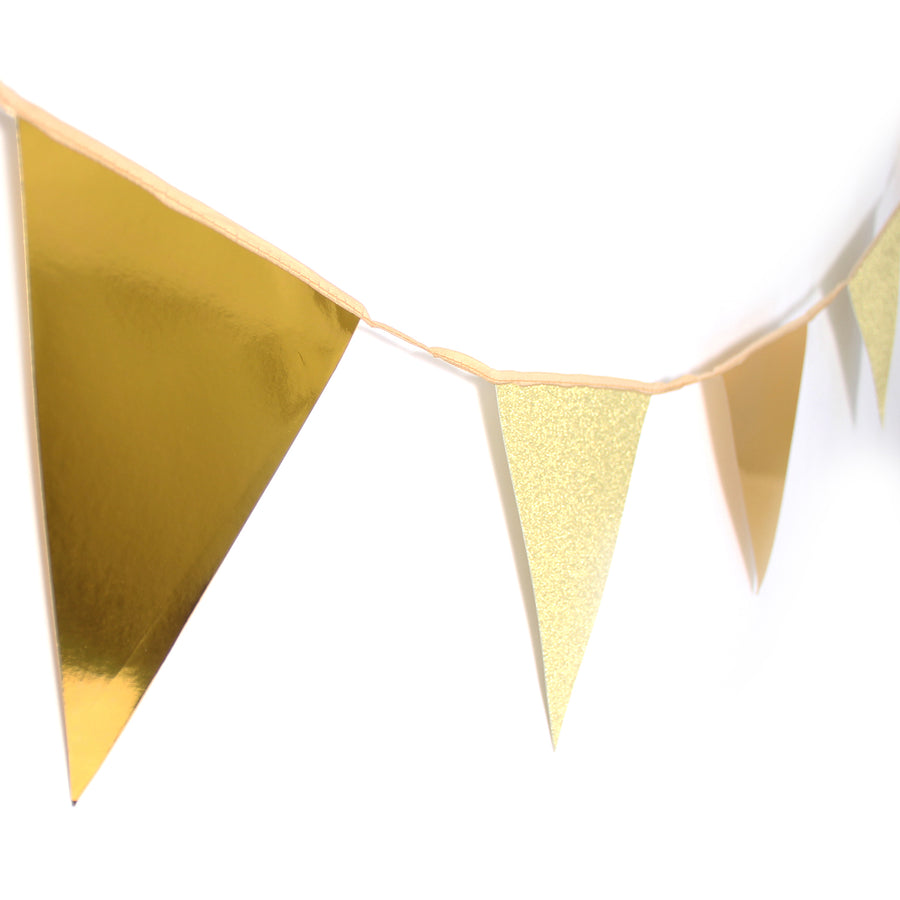 Deluxe Metallic and Glitter Bunting (Gold)