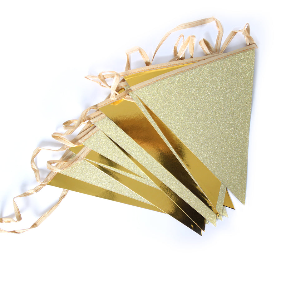 Deluxe Metallic and Glitter Bunting (Gold)