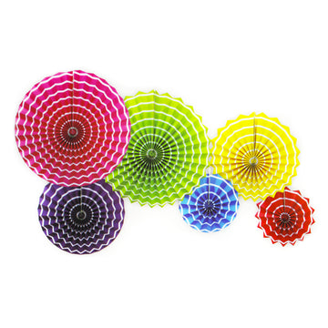 Mixed Decoration Fans (Block Colours with Stripe)