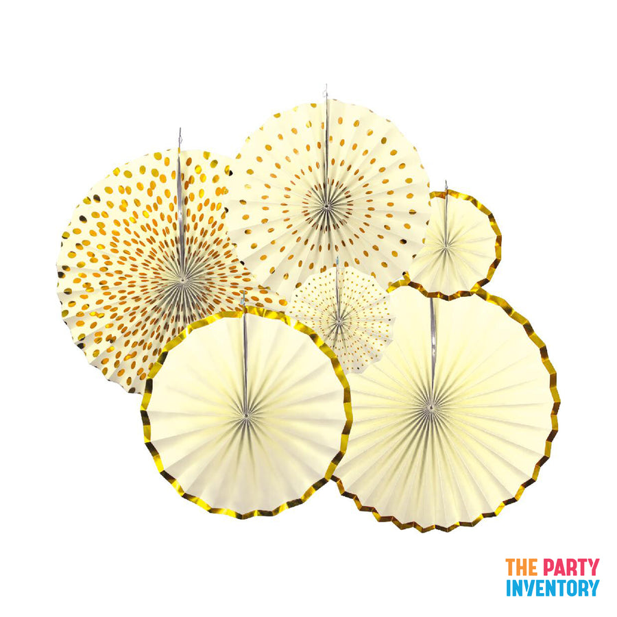 White and Gold Birthday Decoration Kit (Stripes)