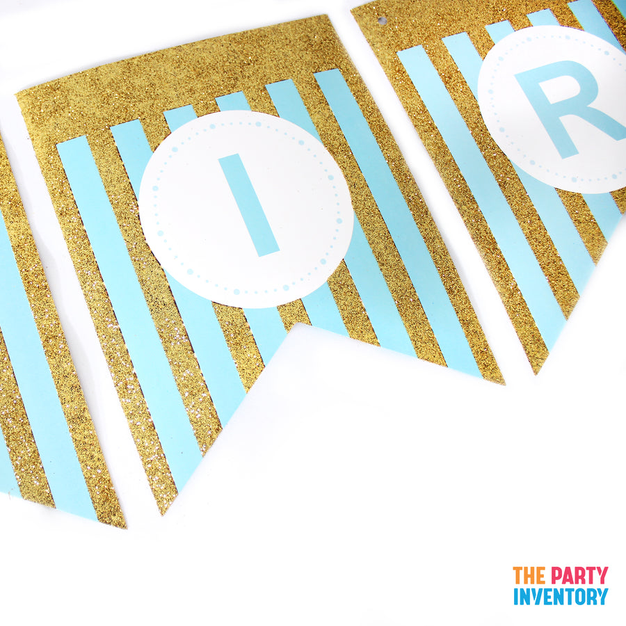 Light Blue Birthday Decoration Kit (Stripes)