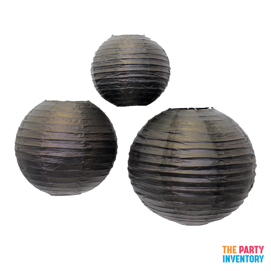 Black Round Paper Lantern (1 Piece)