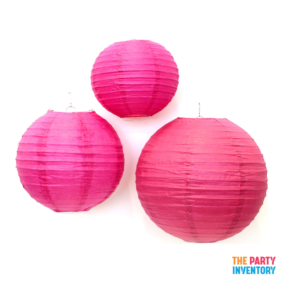 Hot Pink Round Paper Lantern (1 Piece)