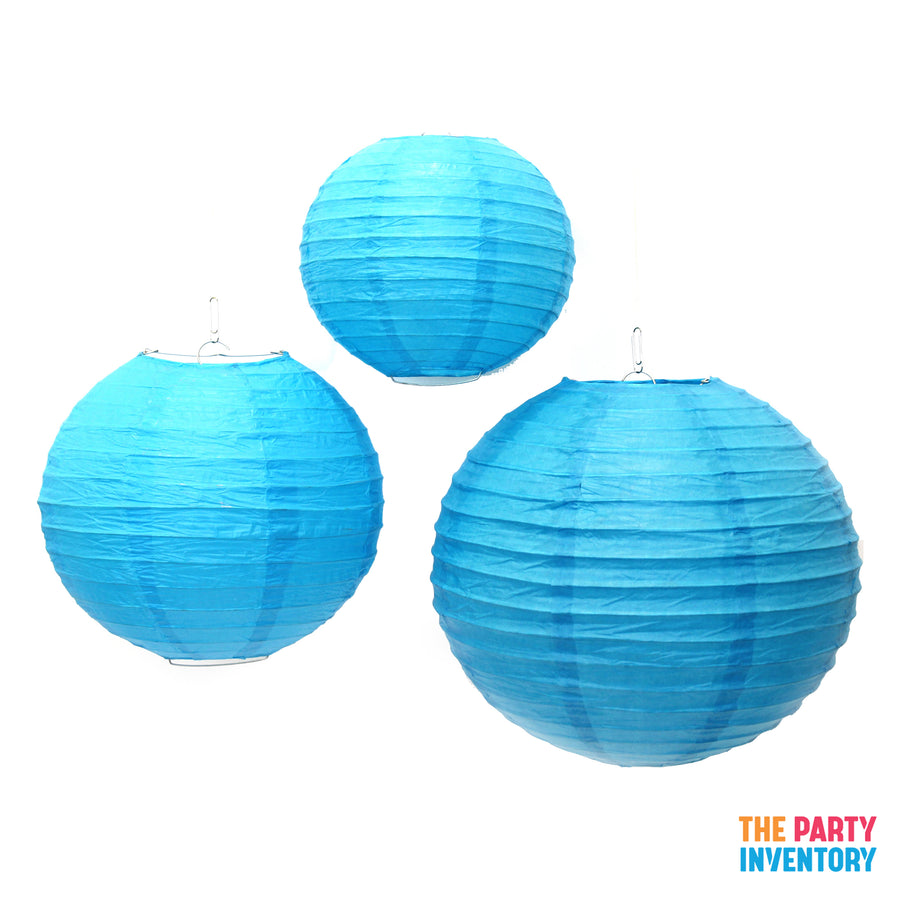 Blue Round Paper Lantern (1 Piece)