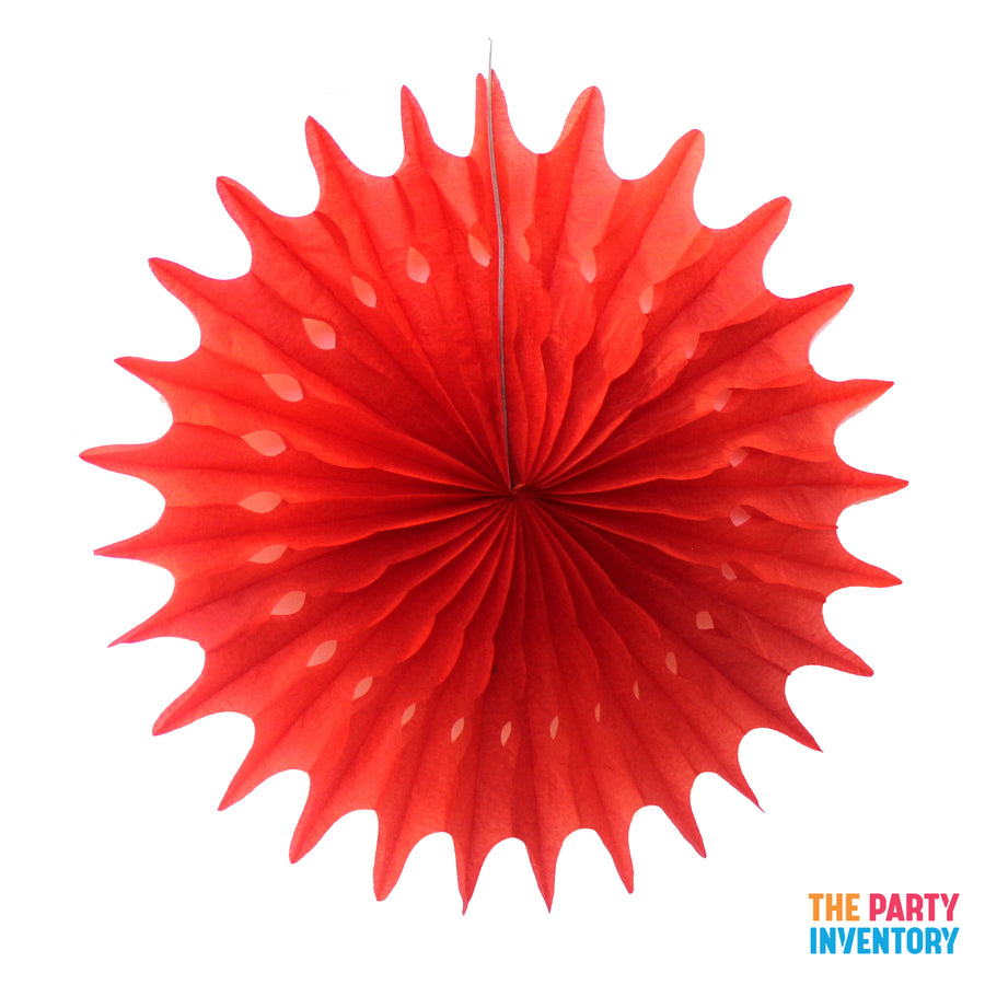 Red Snowflake Decorative Fan