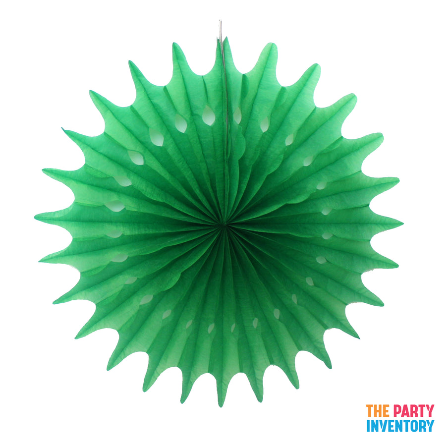 Green Snowflake Decorative Fan