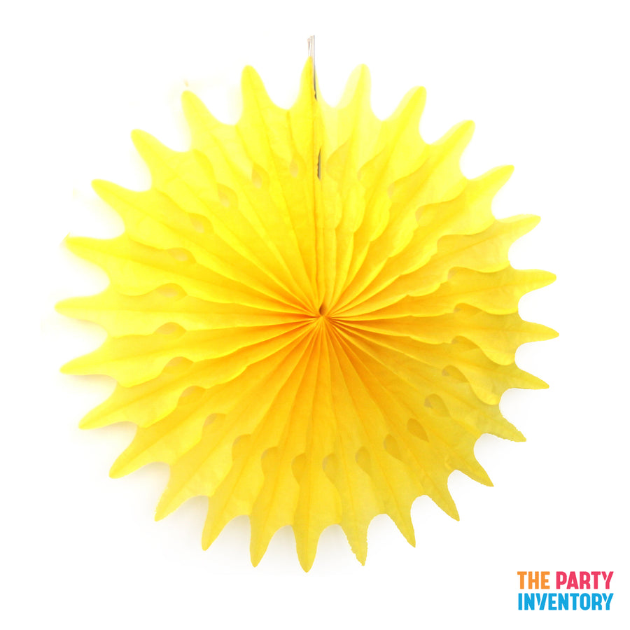 Yellow Snowflake Decorative Fan