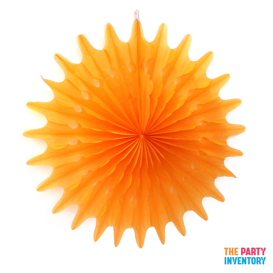 Orange Snowflake Decorative Fan