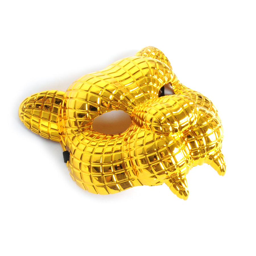 Deluxe Gold Leopard Plastic Mask