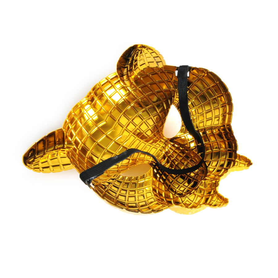 Deluxe Gold Leopard Plastic Mask