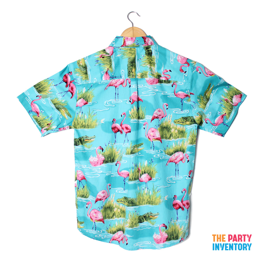 Adult Hawaiian Shirt (Crocodile/Flamingo)