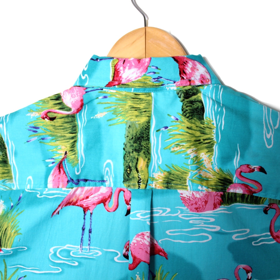 Adult Hawaiian Shirt (Crocodile/Flamingo)