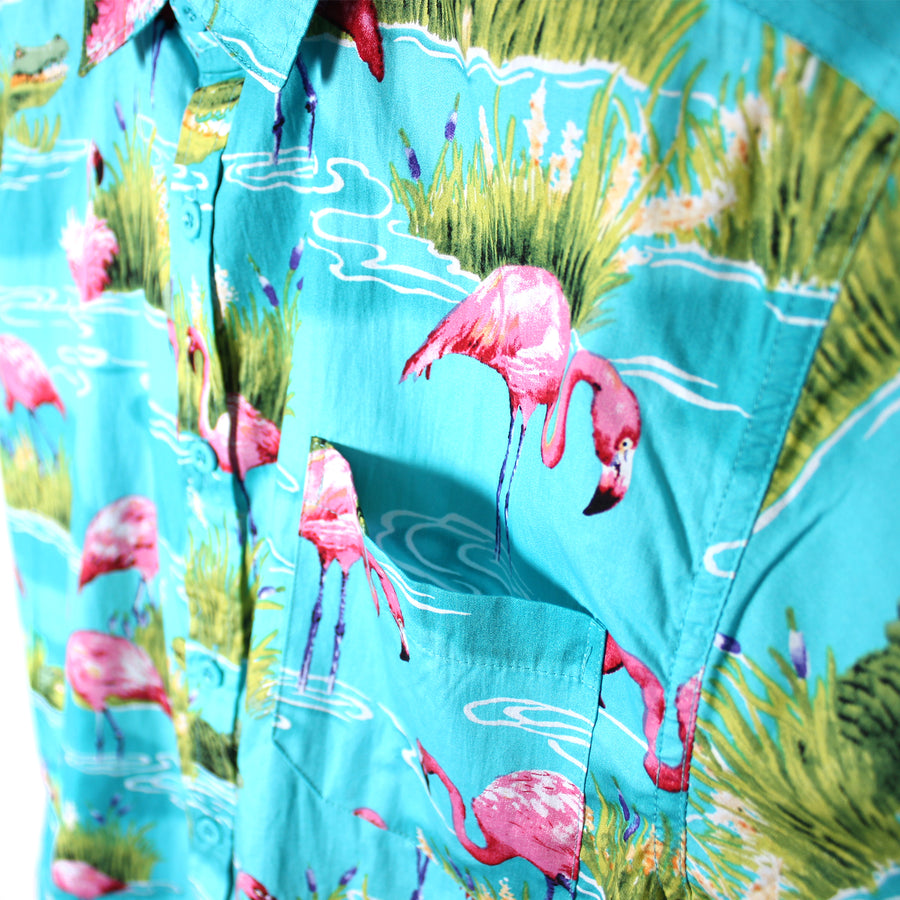 Adult Hawaiian Shirt (Crocodile/Flamingo)