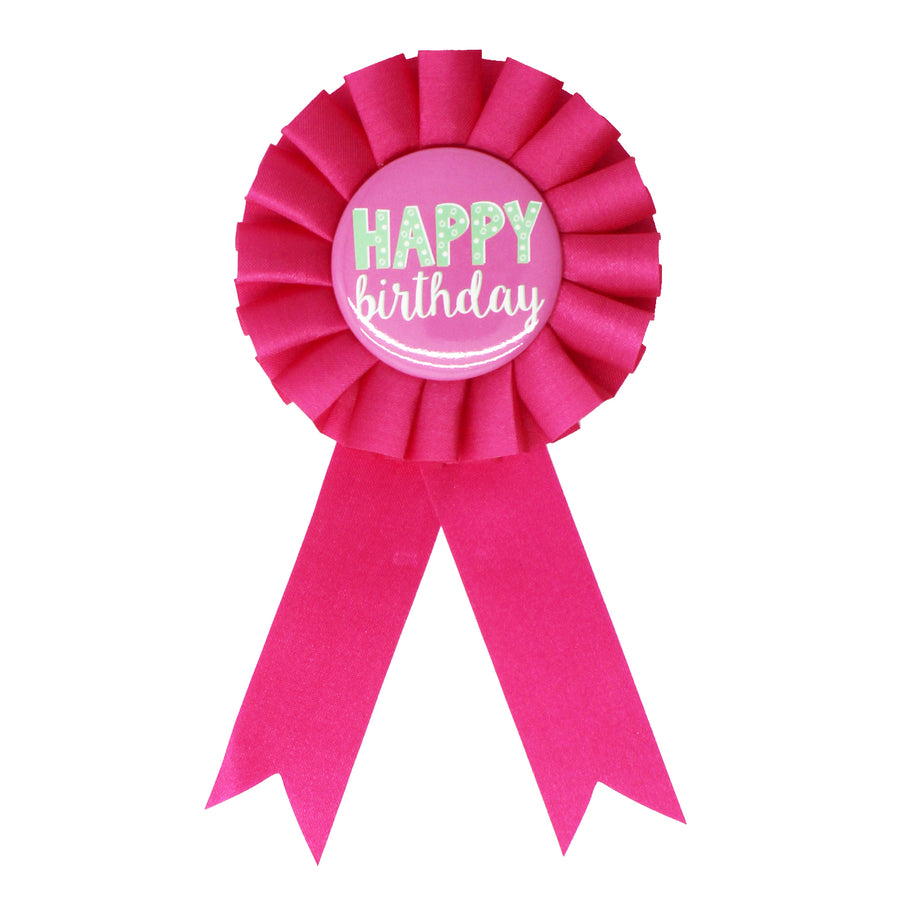 Party Badge (Pink Happy Birthday)