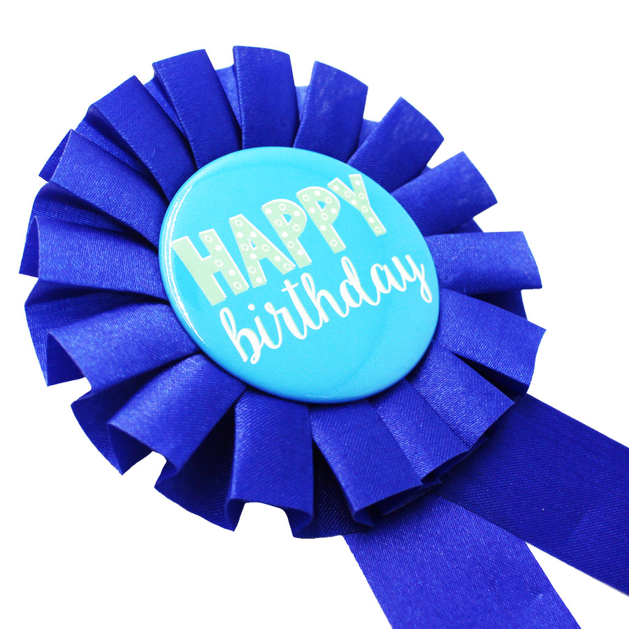 Party Badge (Blue Happy Birthday)