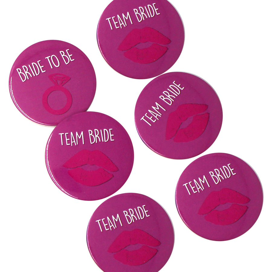 Team Bride Badges (6pcs)