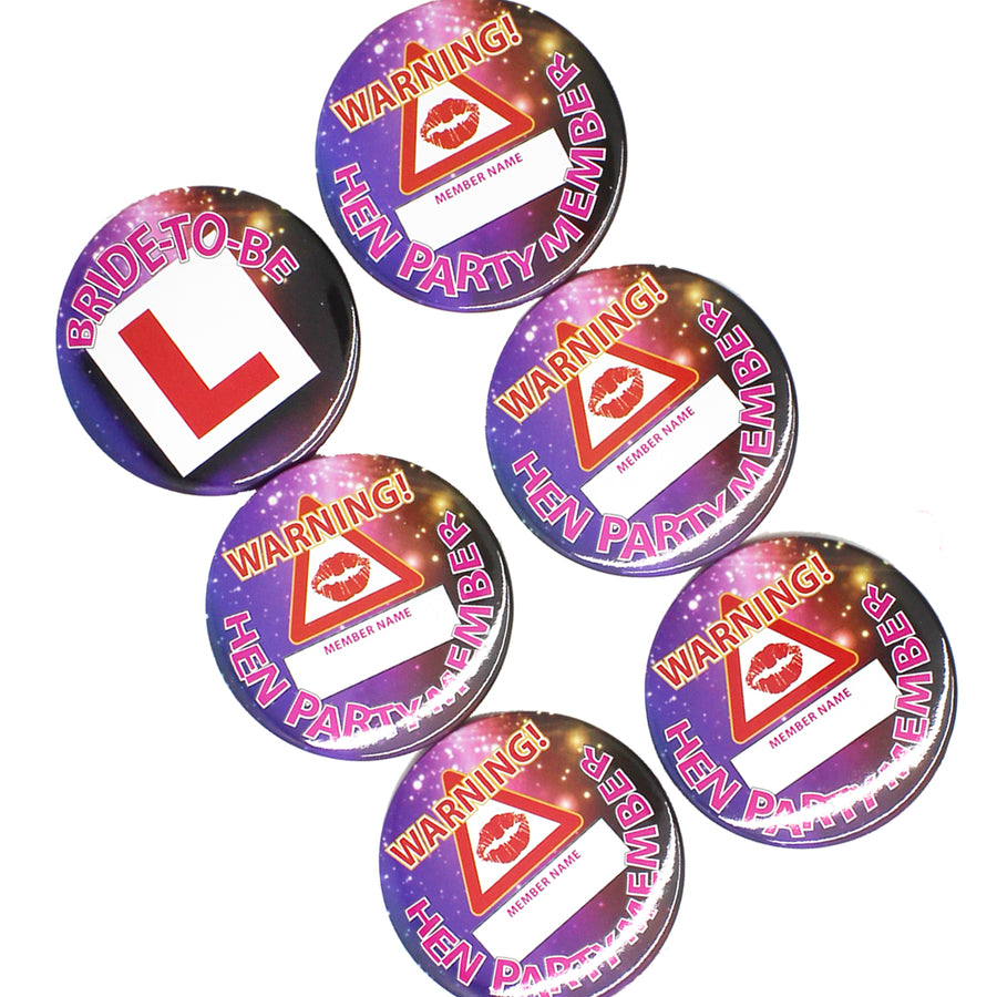 Hens Night Badges (6pcs)