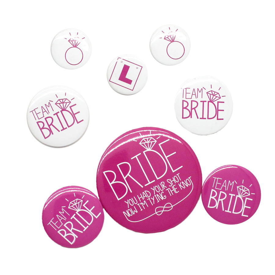 Team Bride Badges (8pcs)