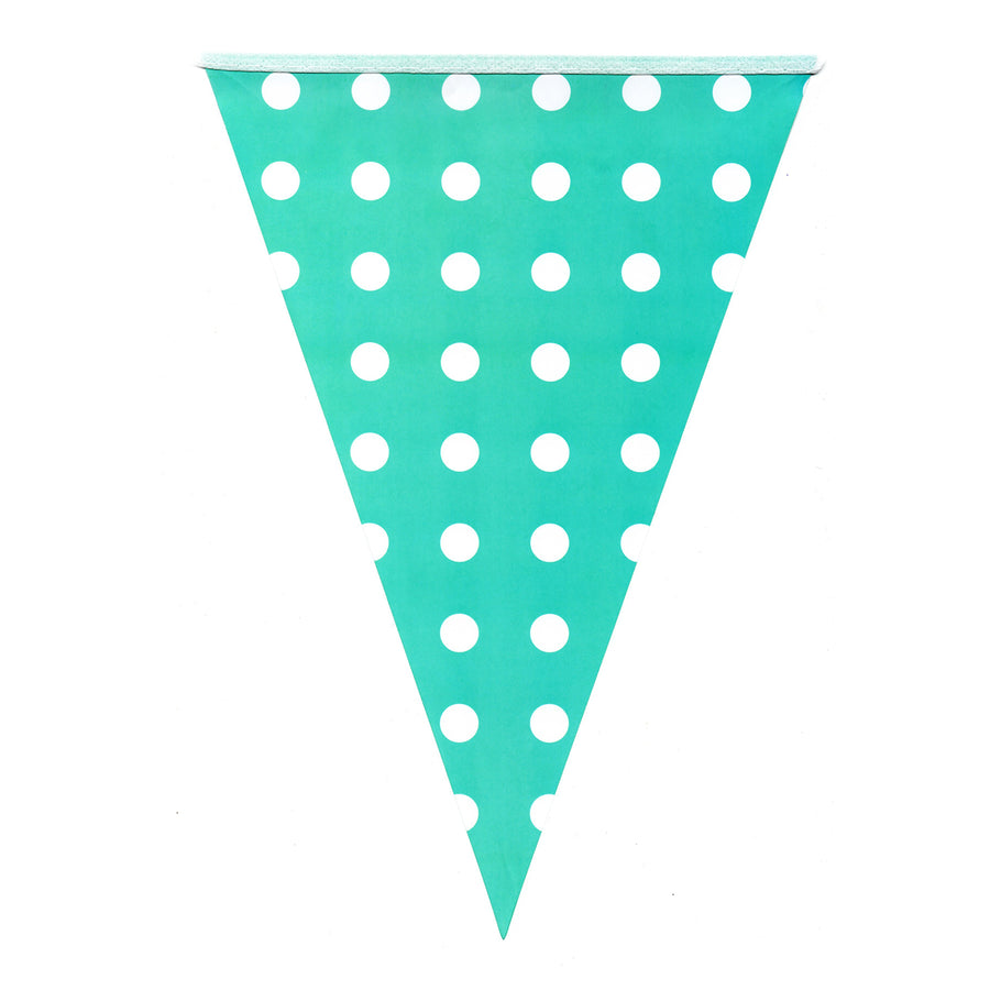 Bunting Flags (Polka Dot Aqua Blue Green)