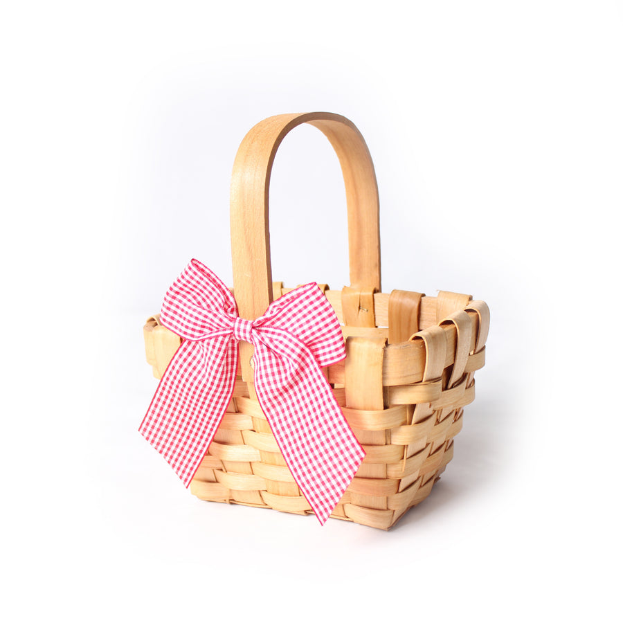 Little Red Ribbon Woven Basket