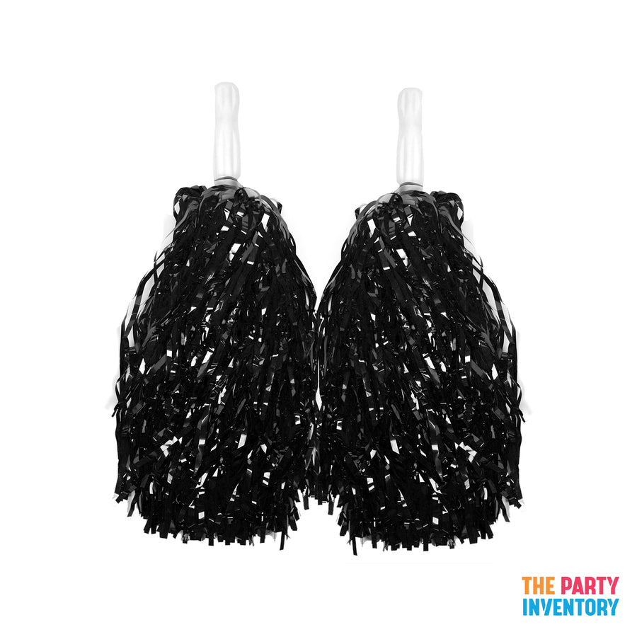 Black Metallic Pom Poms