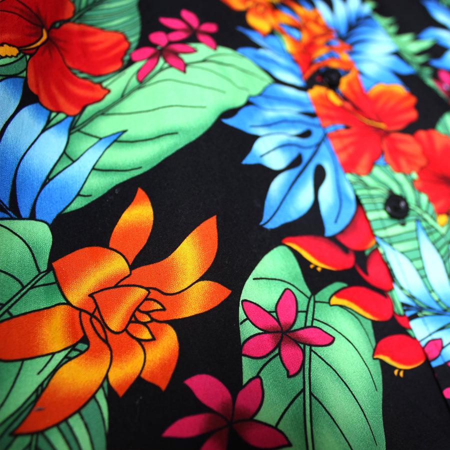 Adult Hawaiian Shirt (Orange Hibiscus)