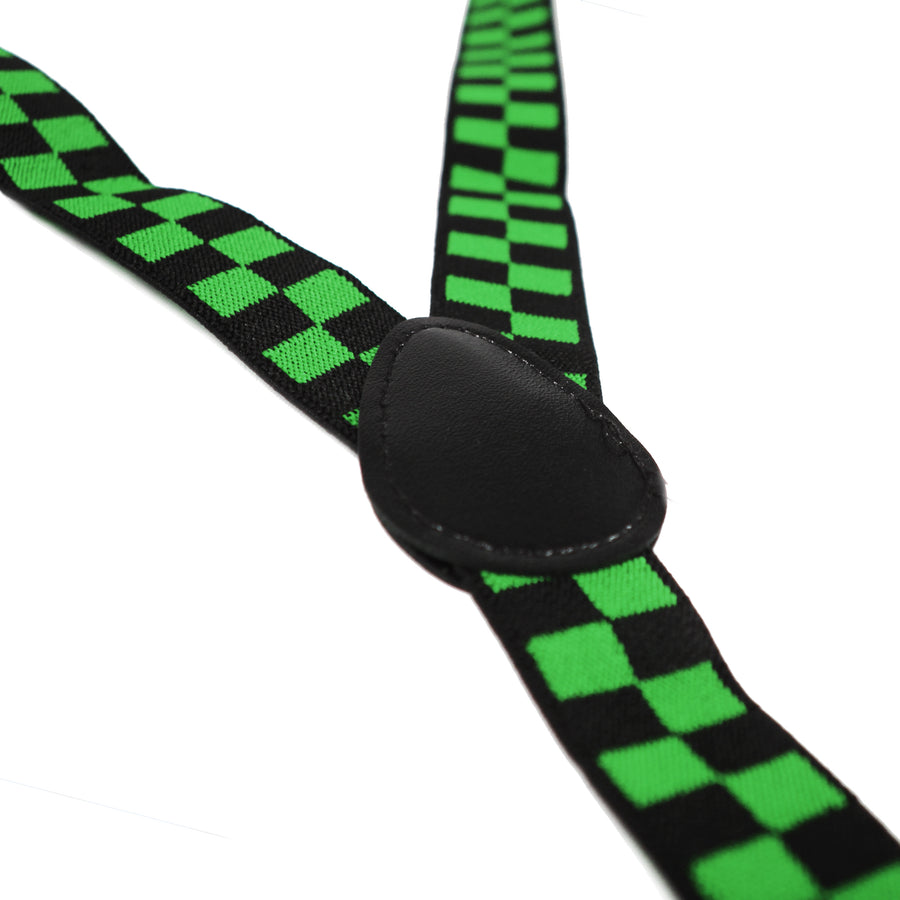 Black and Green Checkered Suspender