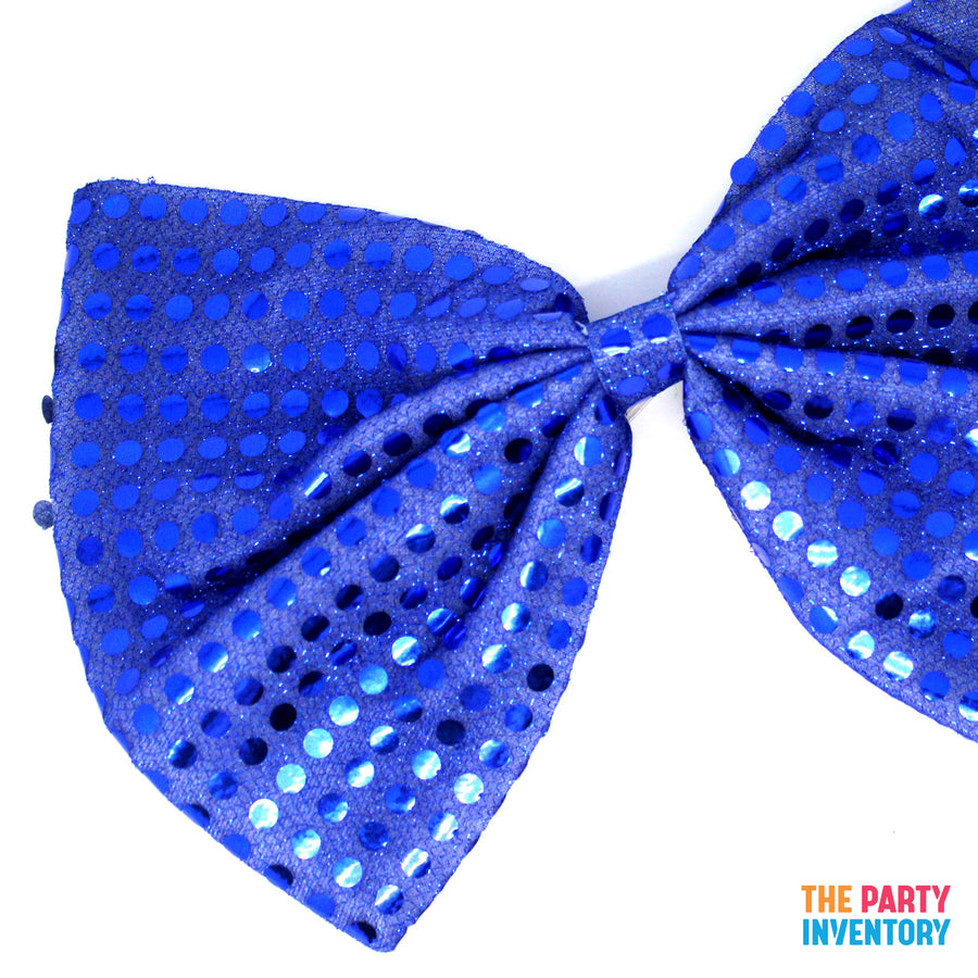 Jumbo Sequin Bow Tie (Dark Blue)