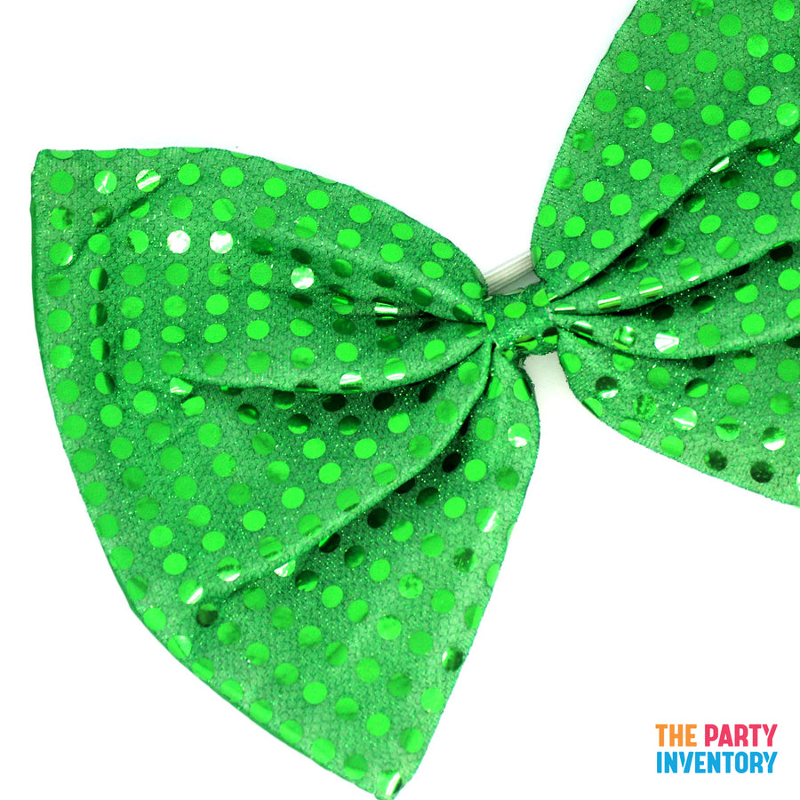 Jumbo Sequin Bow Tie (Green)