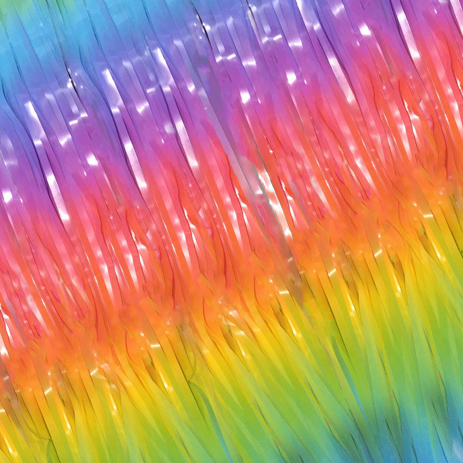 Pastel Rainbow Tinsel Curtain (Light)