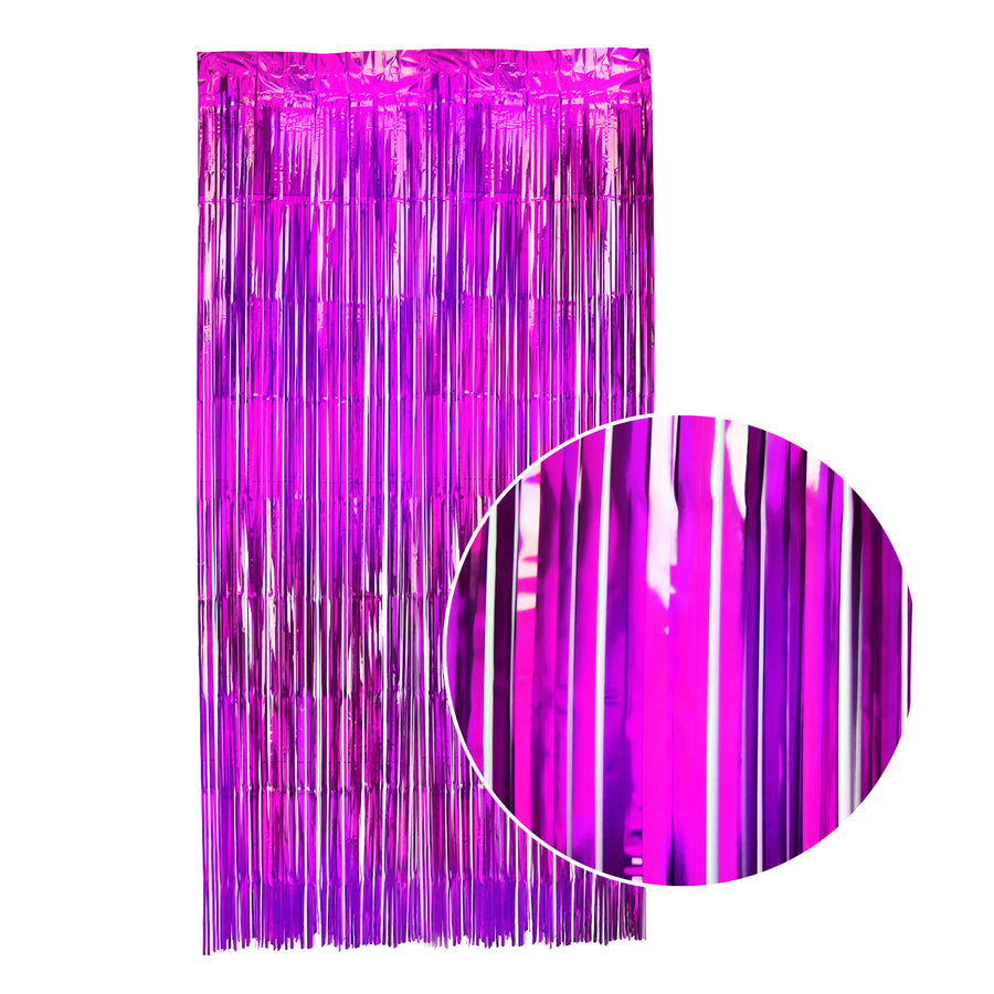 Pink Iridescent Tinsel Curtain