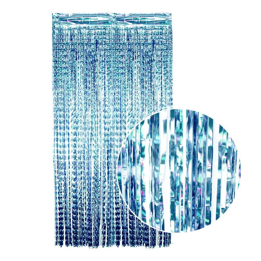 Light Blue Iridescent Tinsel Curtain