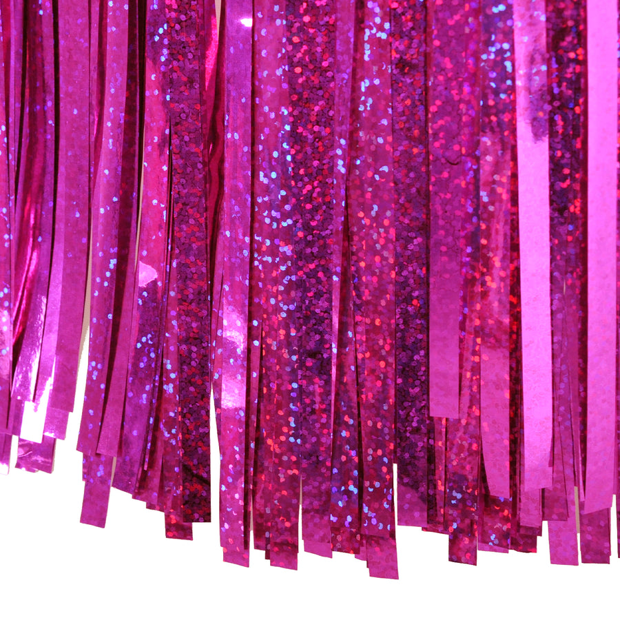 Hot Pink Sparkly Metallic Curtain