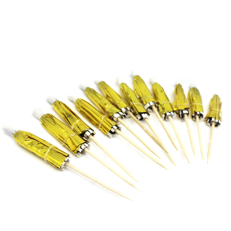 Metallic Gold Cocktail Umbrella Picks (12pk)