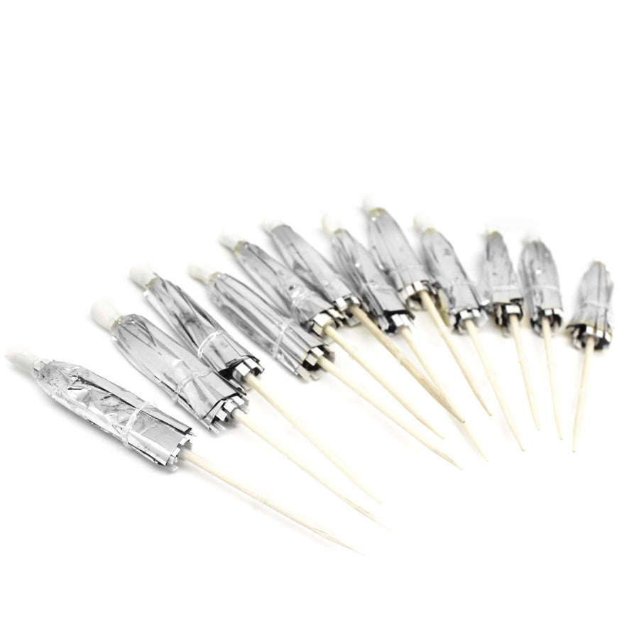 Metallic Silver Cocktail Umbrella Picks (12pk)