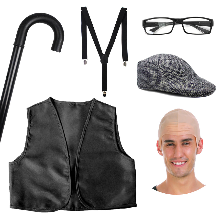 Old Man Grandpa Costume Kit (Children/Adult)