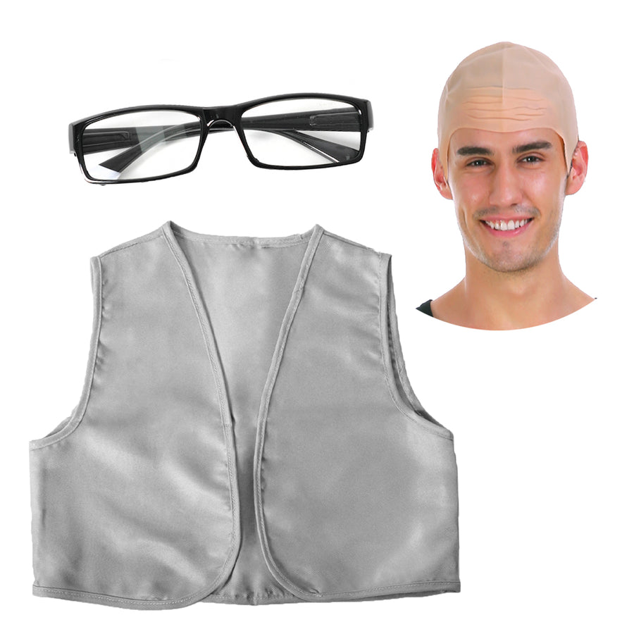 Bald Grandpa Costume Kit (Children/Adult)