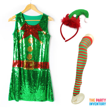 Ladies Christmas Elf Costume Kit