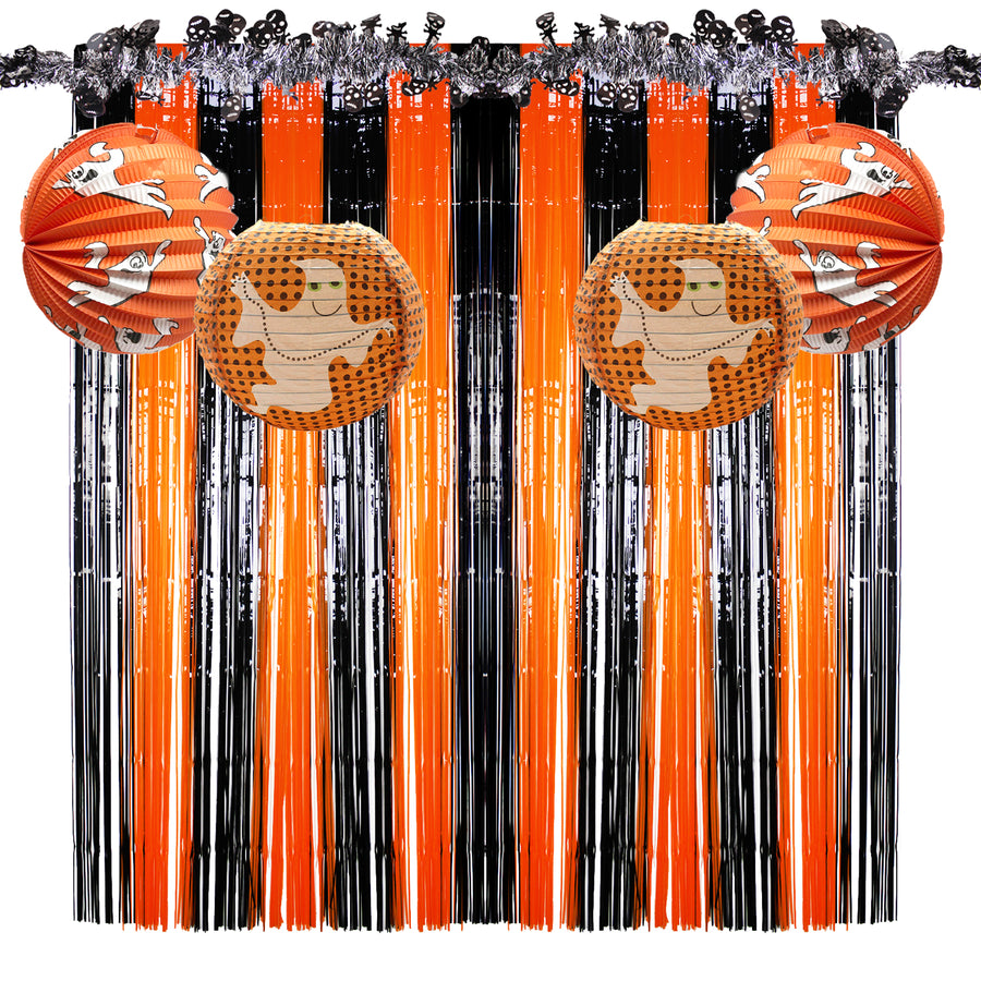 Halloween Orange & Black Party Decoration Kit