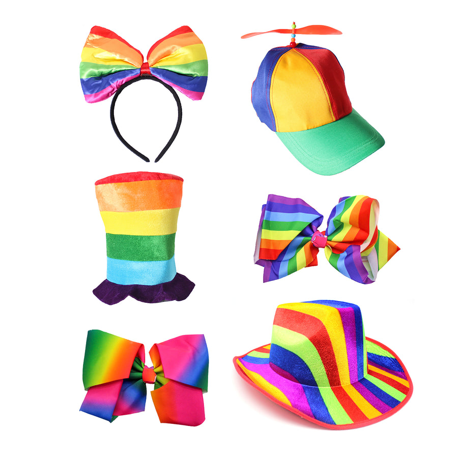 Rainbow Hair & Hats Accessory Photo Prop Kit