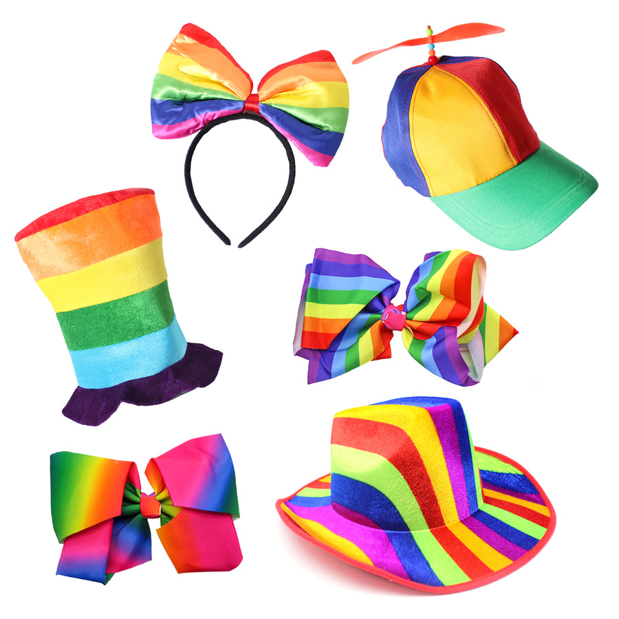 Rainbow Hair & Hats Accessory Photo Prop Kit