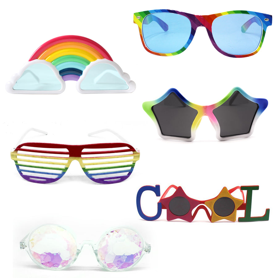 Rainbow Party Glasses Accessory Photo Prop Kit