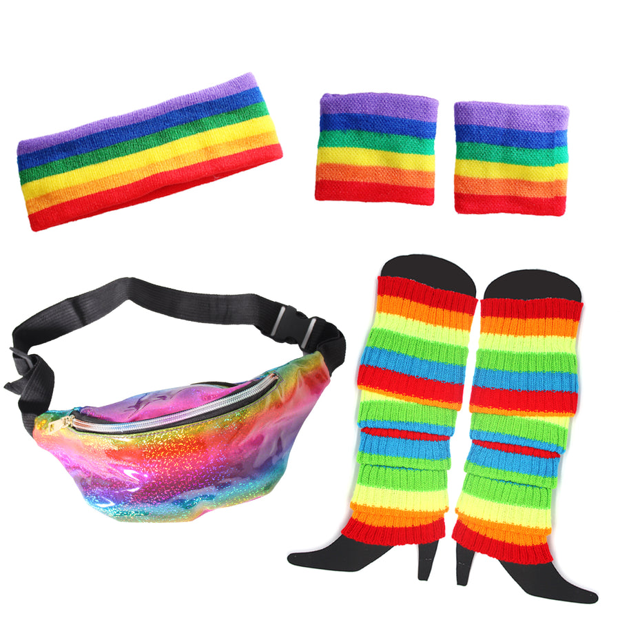 Rainbow 80s Girl Costume Kit