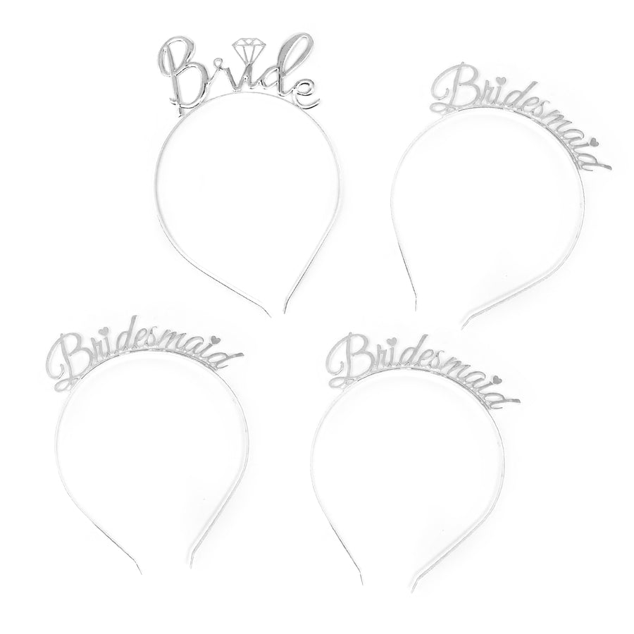 Silver Bride & Bridesmaid Headband Set