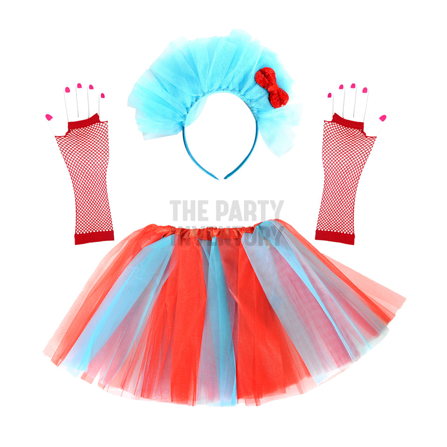 Silly Blue & Red Girl Costume Kit - Basic (Kids/Adults)