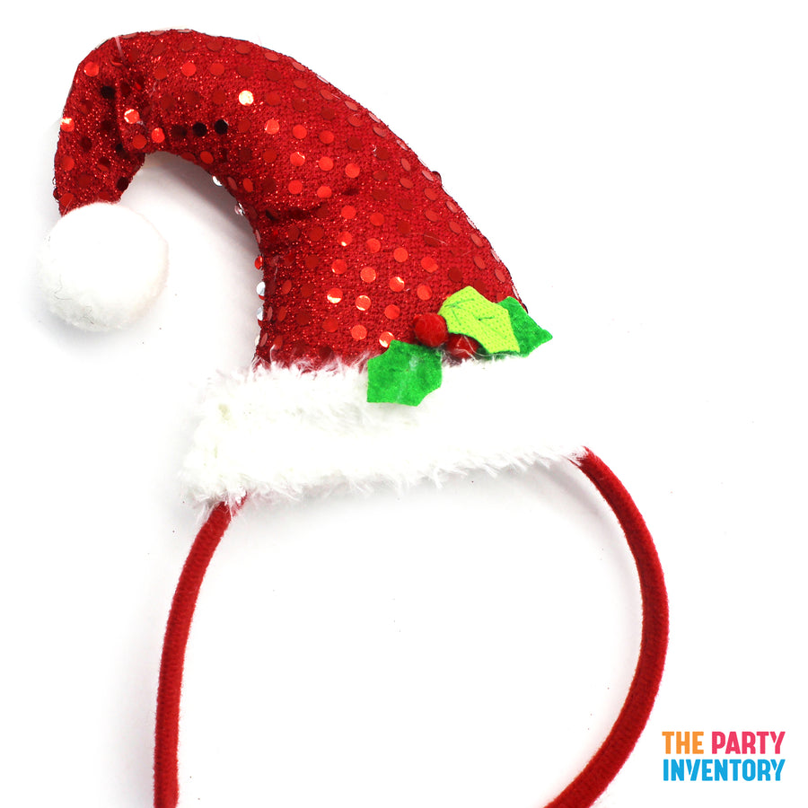 Sparkly Red Elf Hat Christmas Headband