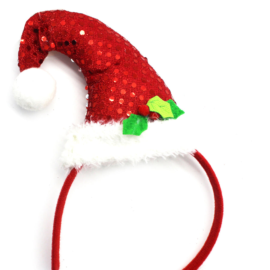 Sparkly Red Elf Hat Christmas Headband