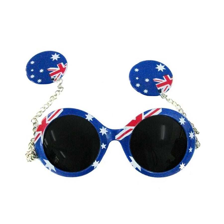 Australian Flag Party Glasses with Earrings