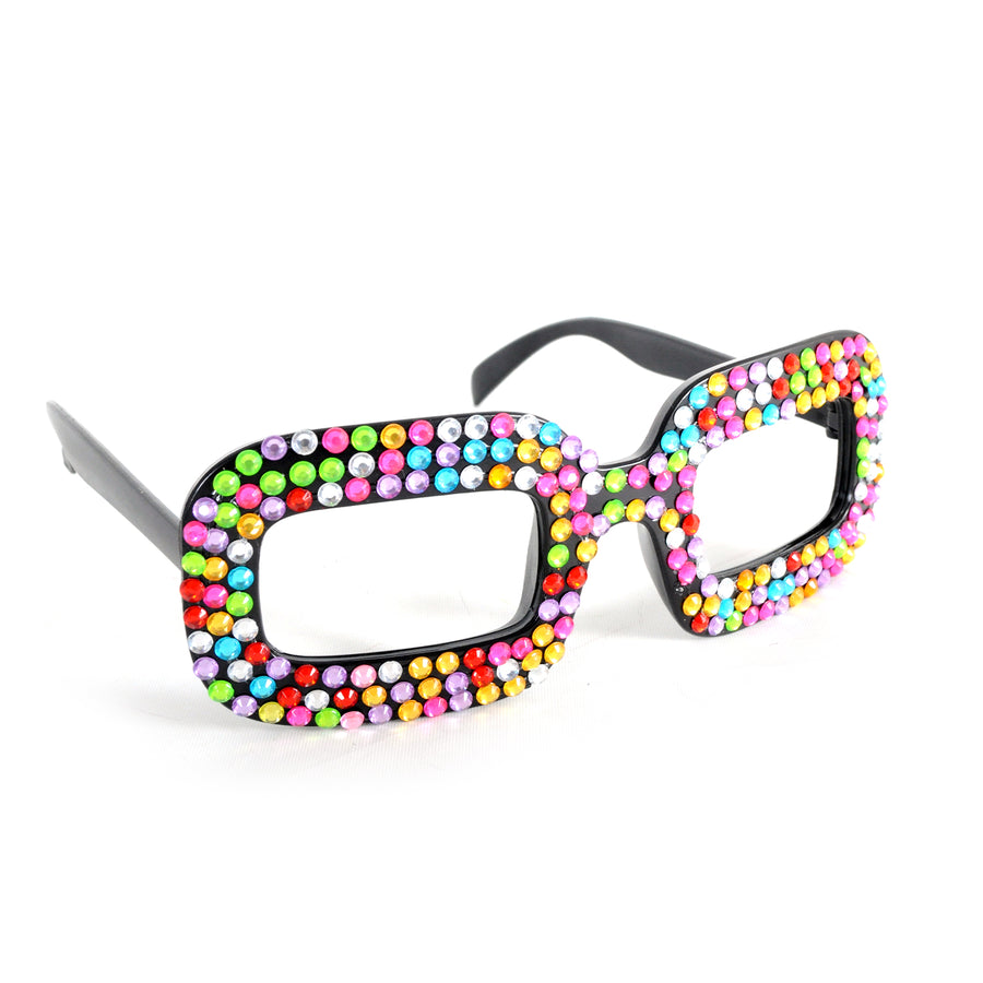 70s Diamanté Party Glasses (Rainbow)